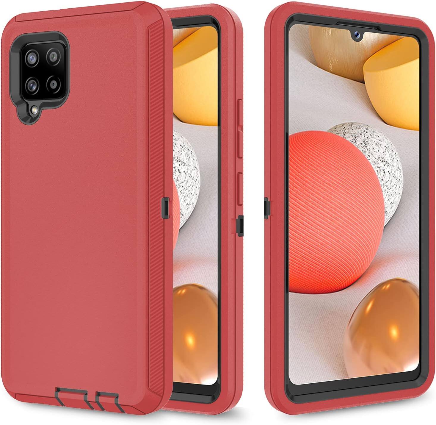 Front. Entronix - Entronix Galaxy A12 Case - Ultimate Triple-Layer Protection for Your Smartphone - Red.