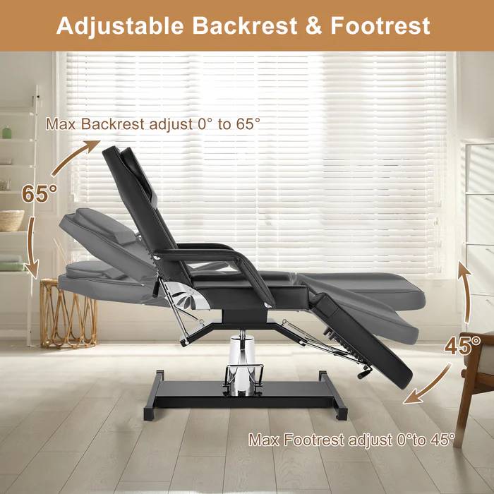 Adjustable Backrest & Footrest  
Max Backrest adjust 0° to 65°  
Max Footrest adjust 0° to 45°