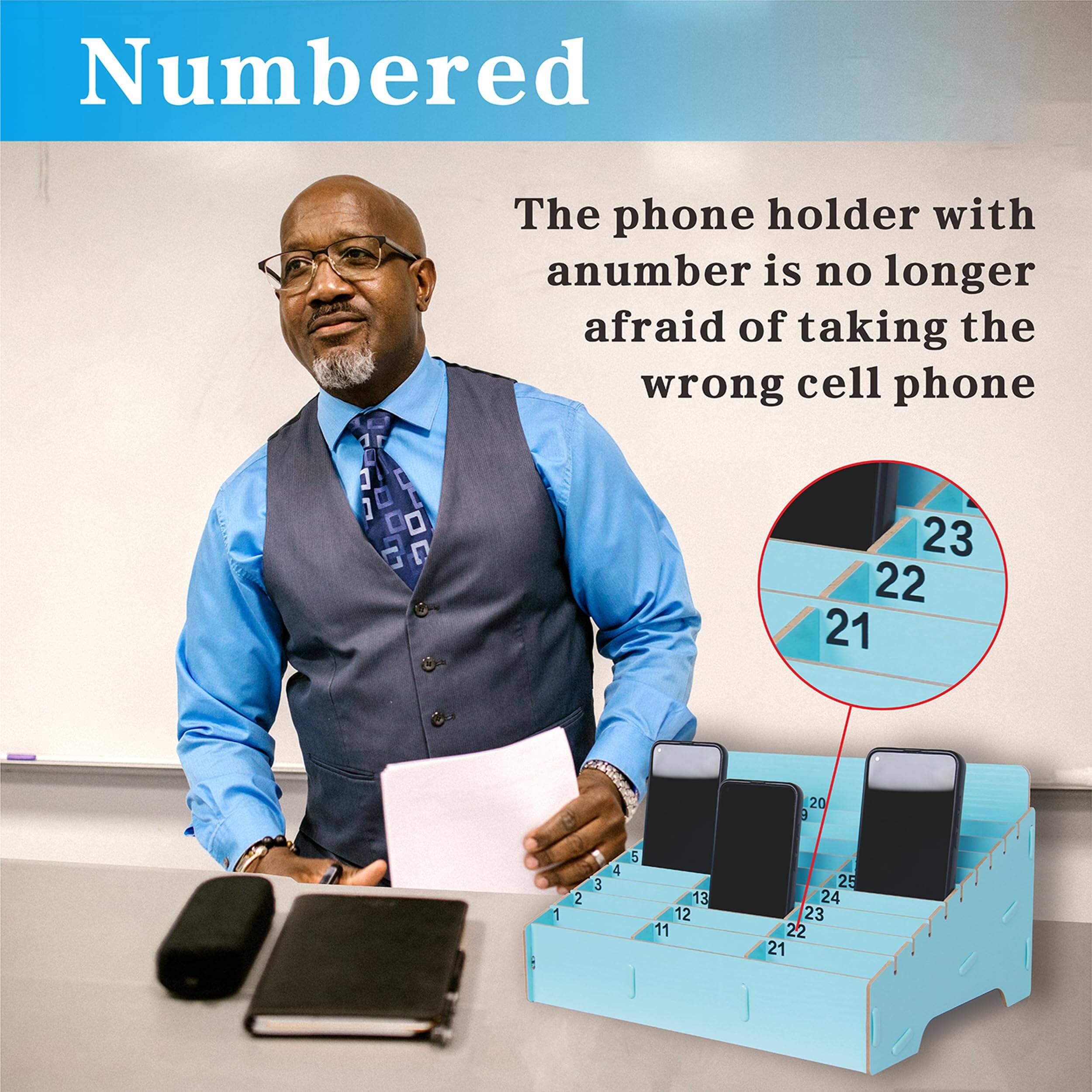 Numbered

The phone holder with a number is no longer afraid of taking the wrong cell phone

23 22 21 20 E 1 2 3 4 5 13 12 11 25 24 23 22 21