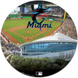 WinCraft - Miami Marlins Round 500-Piece Puzzle - Multicolor