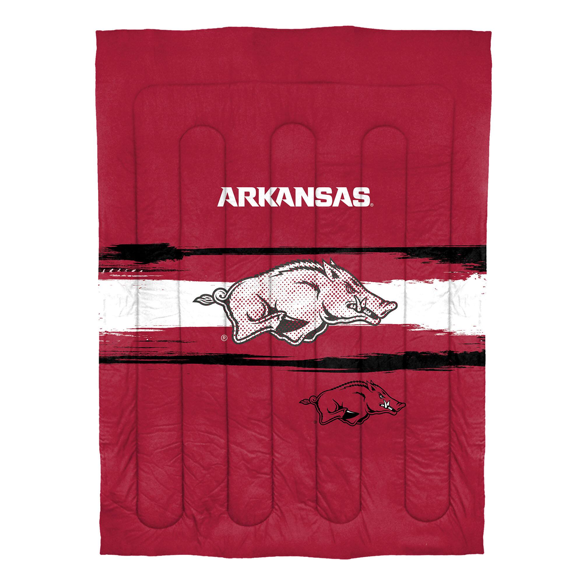 Angle. Sweet Home Collection - NCAA Arkansas Razorbacks Comforter & Sham Set- Twin/Twin XL - Multicolored.