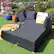 Alt View 3. Costway - Outdoor Patio Rattan Daybed Pillows Cushioned Sofa Furniture - Gray.