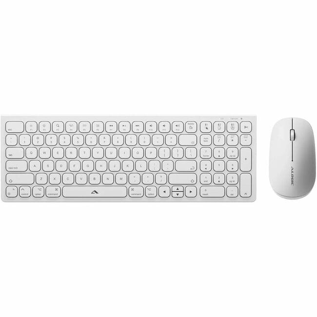 Alogic - Echelon USB-C Rechargeable Wireless Mouse and Compact Keyboard For Mac - USB Type A Wireless Bluetooth/RF 5.0 - White