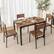 Angle. Costway - 5 Piece Dining Table Set Industrial Style Kitchen Table & Chairs for 4 Brown - Rustic Brown.