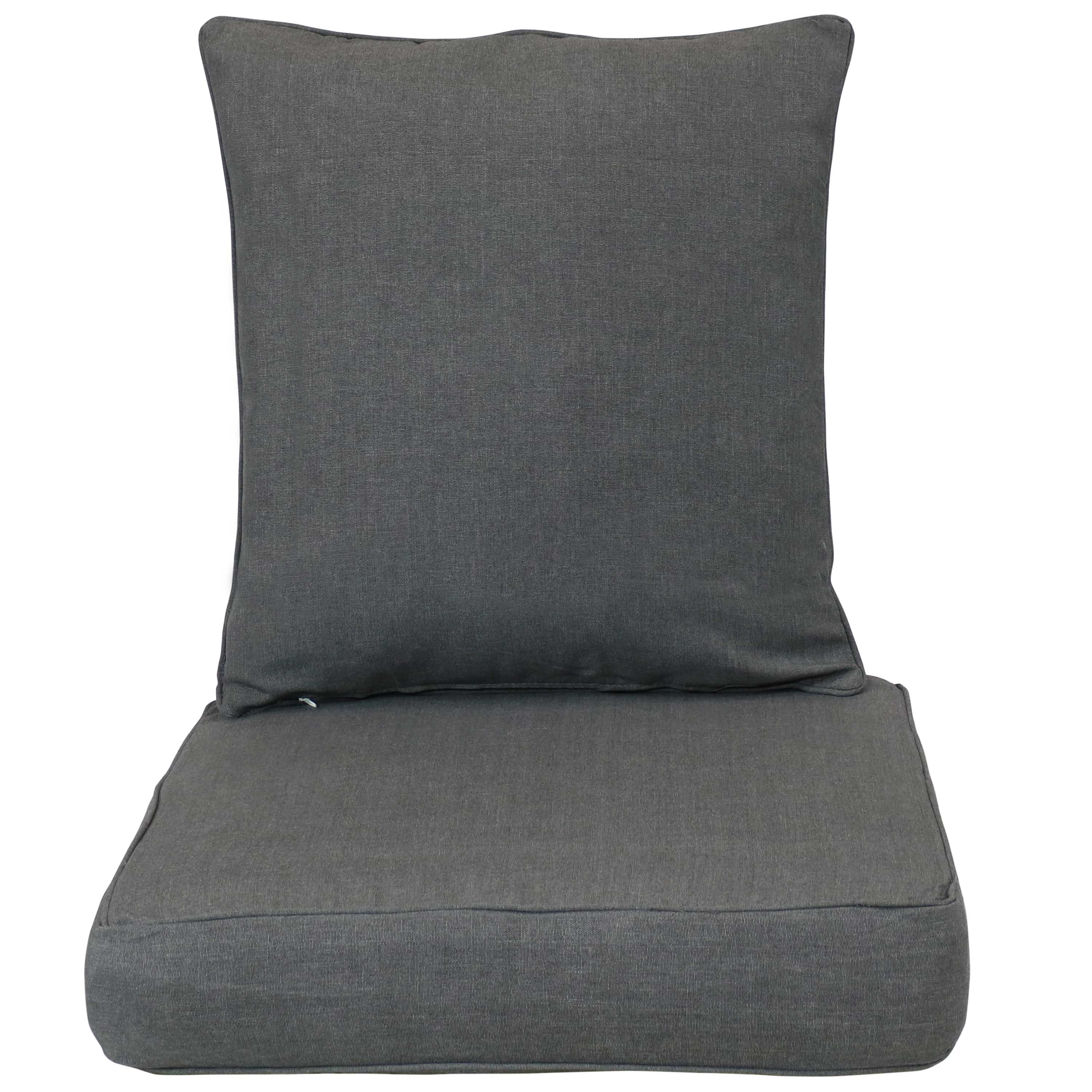 Alt View 6. Sunnydaze - Polyester Indoor and Outdoor Back and Seat Cushions - Gray.