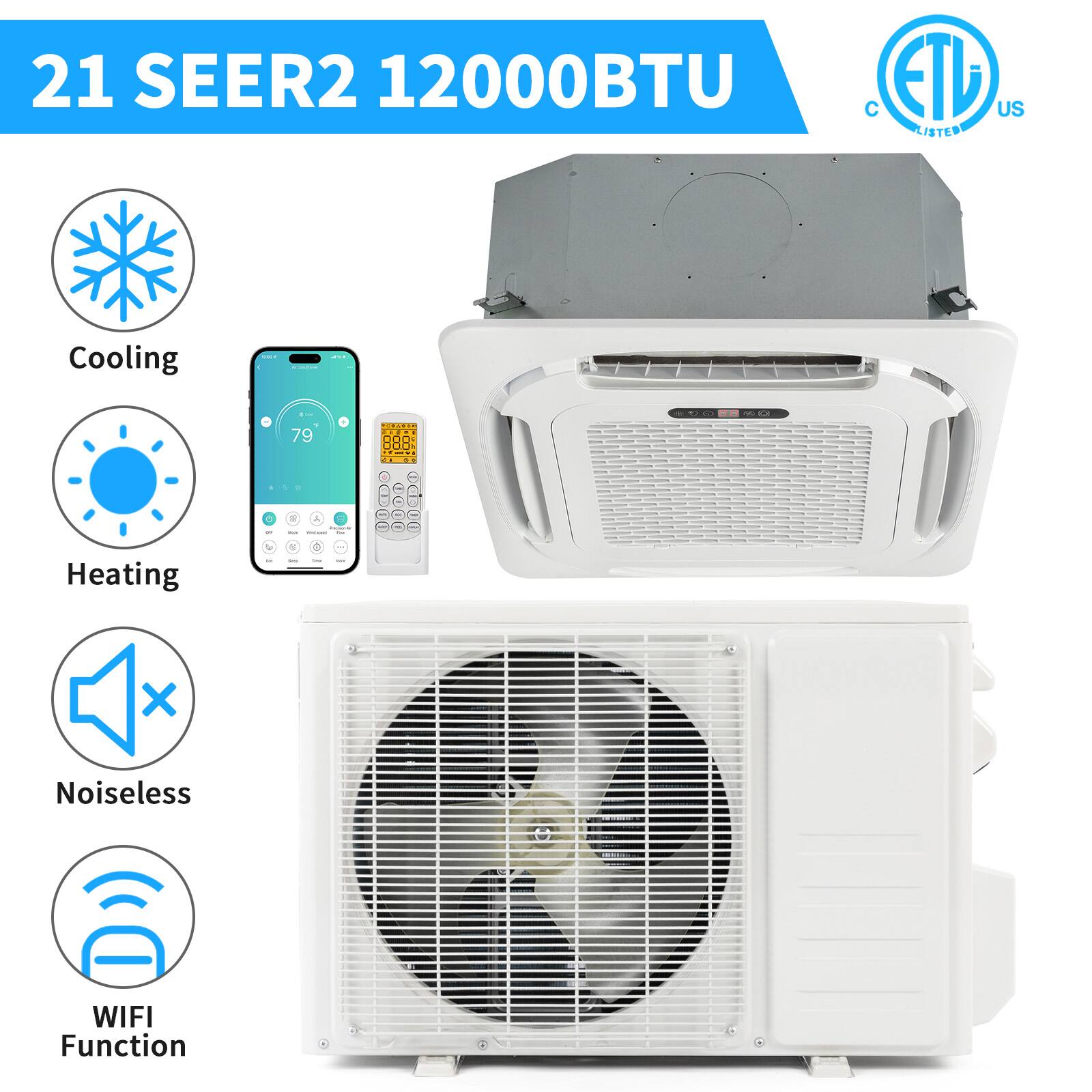 21 SEER2 12000BTU Cooling - Heating - Noiseless WIFI Function