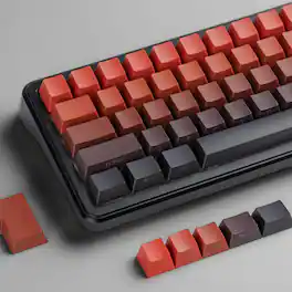 Womier - PBT Keycaps Set , Side Printed OEM Profile Key Caps for 100%, 75%, 65%, 60% Gaming MX Switch Mechanical Keyboard - Red