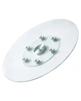 VEVOR - 30 in Glass Lazy Susan Turntable, Tempered Glass Dining Table Centerpiece with 6 Rotating Wheels, 360° Spin Tabletop - Transparent