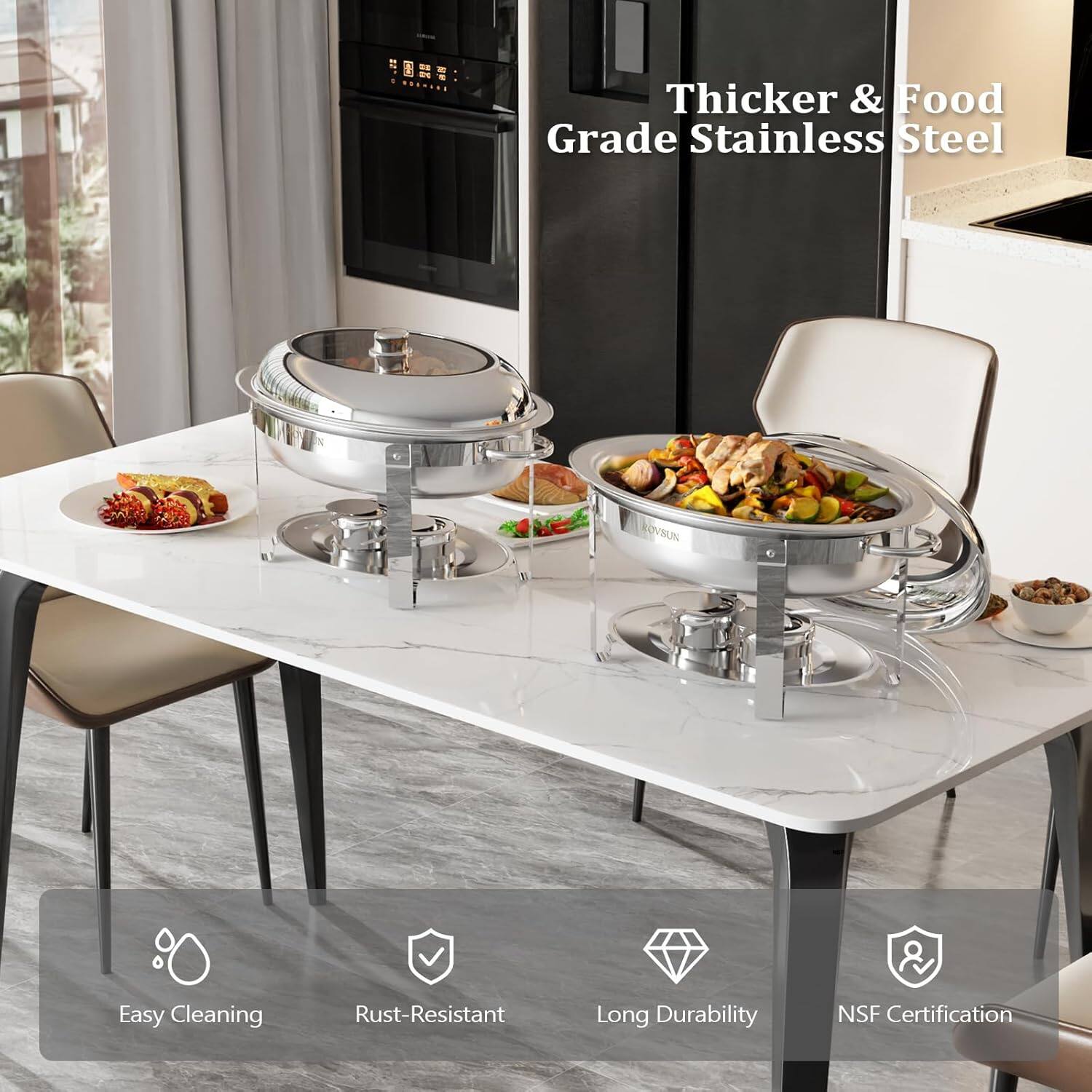 Thicker & Food Grade Stainless Steel

Easy Cleaning  
Rust-Resistant  
Long Durability  
NSF Certification