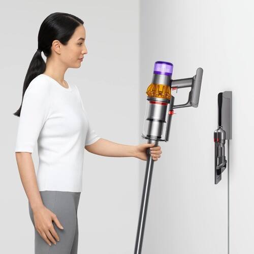 Left. Dyson - V15 Detect Total Clean Extra Cordless Vacuum - Yellow.