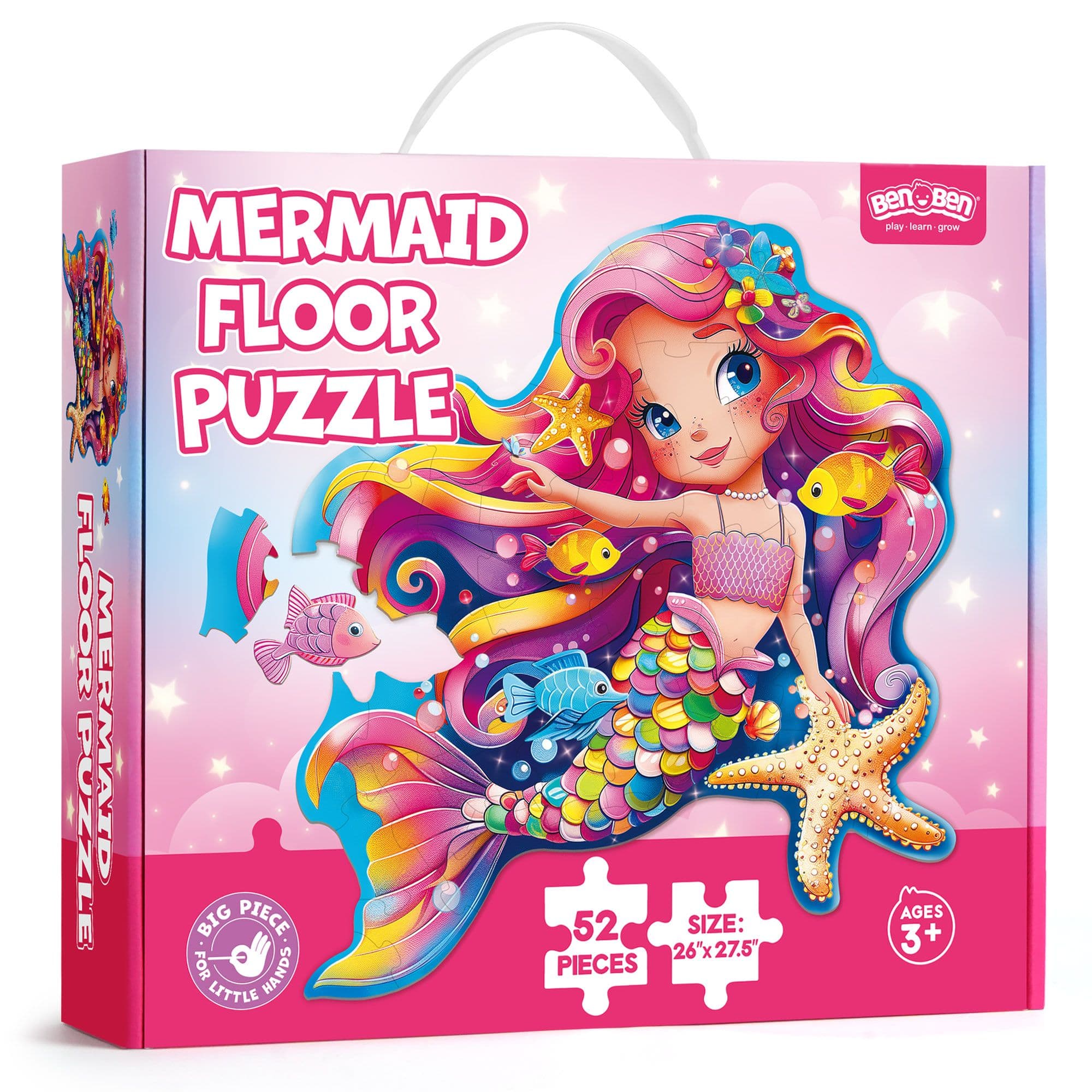 BenBen - Puzzles for Kids 3-8, Large 52 Piece Mermaid Floor Puzzles for Toddlers Girls Boys price history on PriceWatchPro