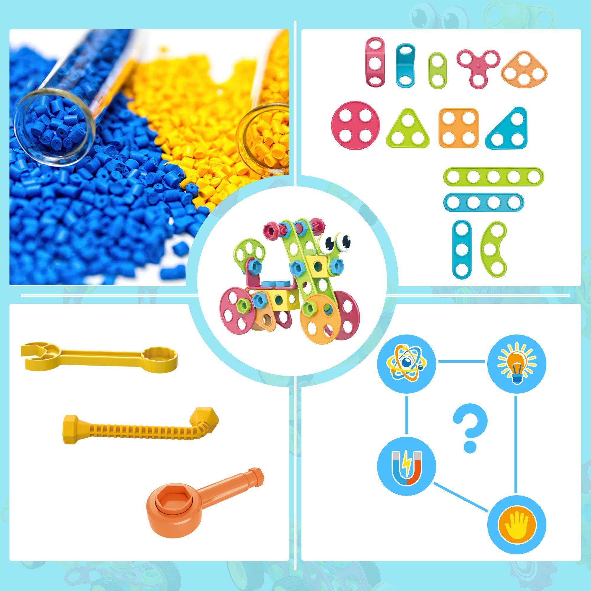 Alt View 6. PicassoTiles - PICASSO-TILES 152 PC Construction Building Engineering Set, STEM Toys for Kids 3+ - Multicolor.