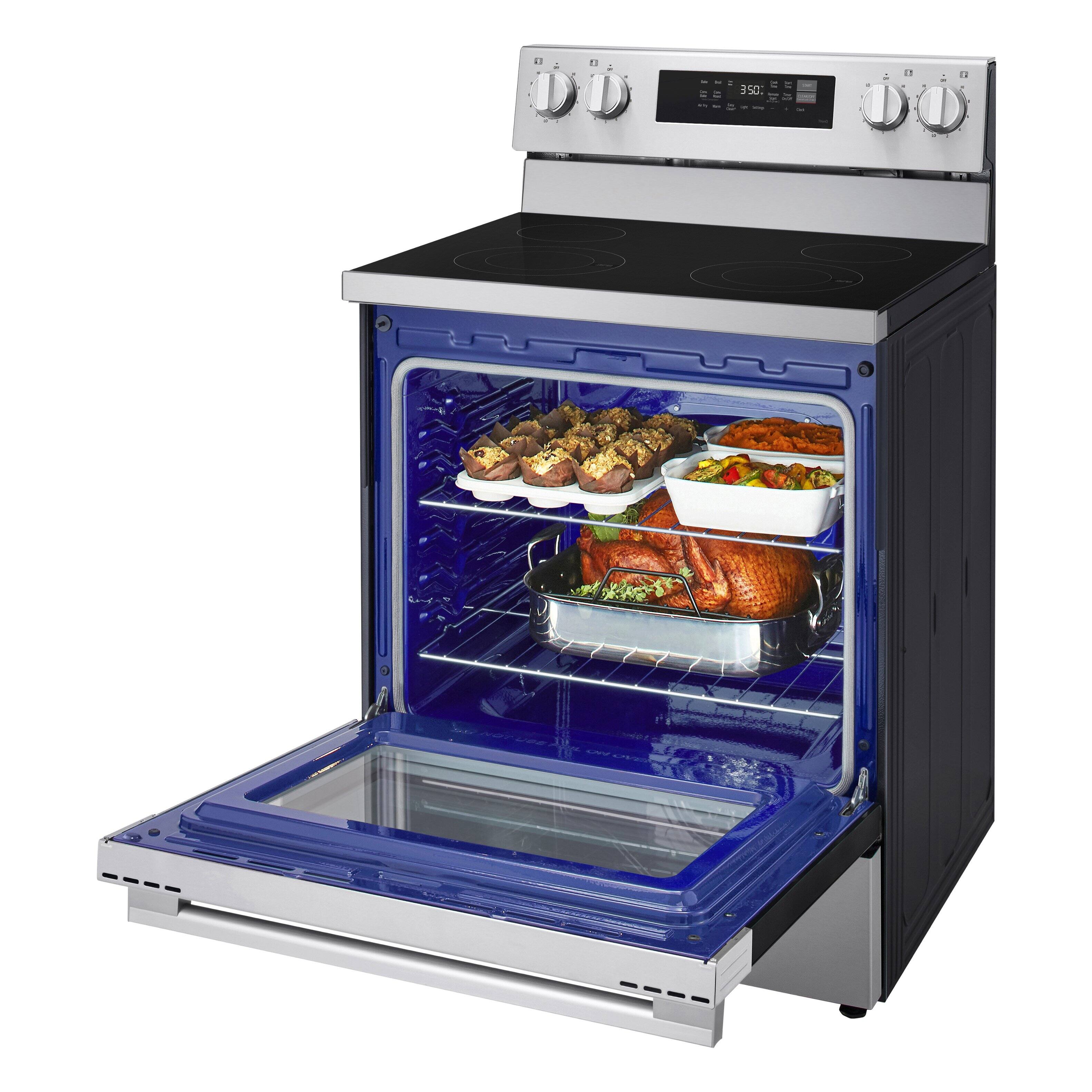 Alt View 11. LG - 6.3 Cu. Ft. Freestanding Electric Convection Smart Range with Air Fry and WideView Window - Stainless Steel.