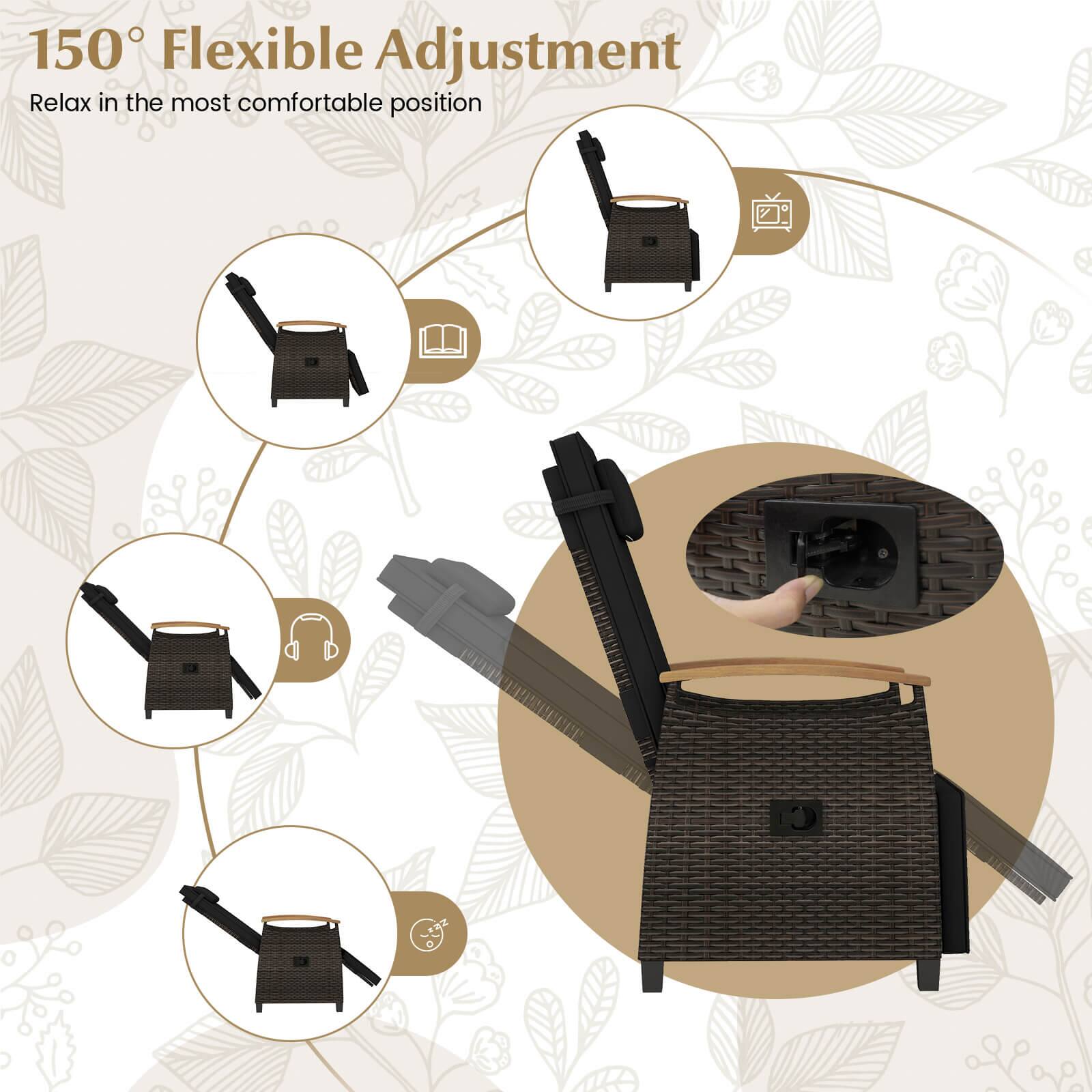 150° Flexible Adjustment Relax in the most comfortable position