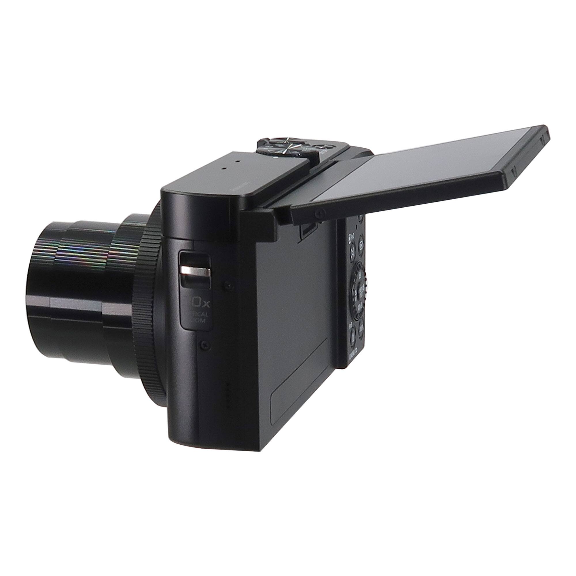 Left. Panasonic - Panasonic Lumix ZS99 30X Optical Zoom Digital Camera (Black) Basic Camera Bundle - Black.