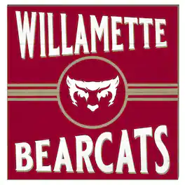 Jardine - Willamette Bearcats 10" x 10" Retro Team Sign - Maroon