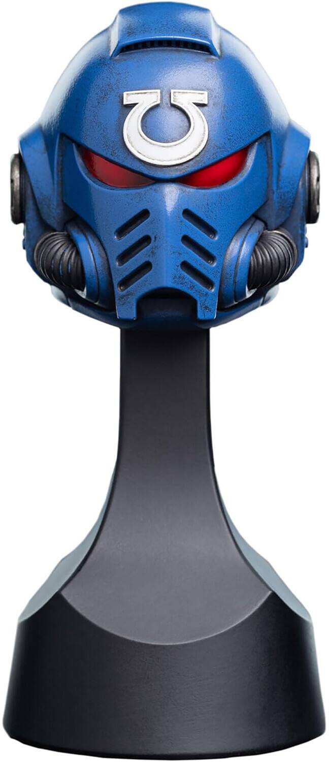 Front. Weta Workshop - WETA Workshop Mini Prop Replica - Warhammer 40,000 - Ultramarines Miniature Helmet - COLLECTIBLES - Multicolor.