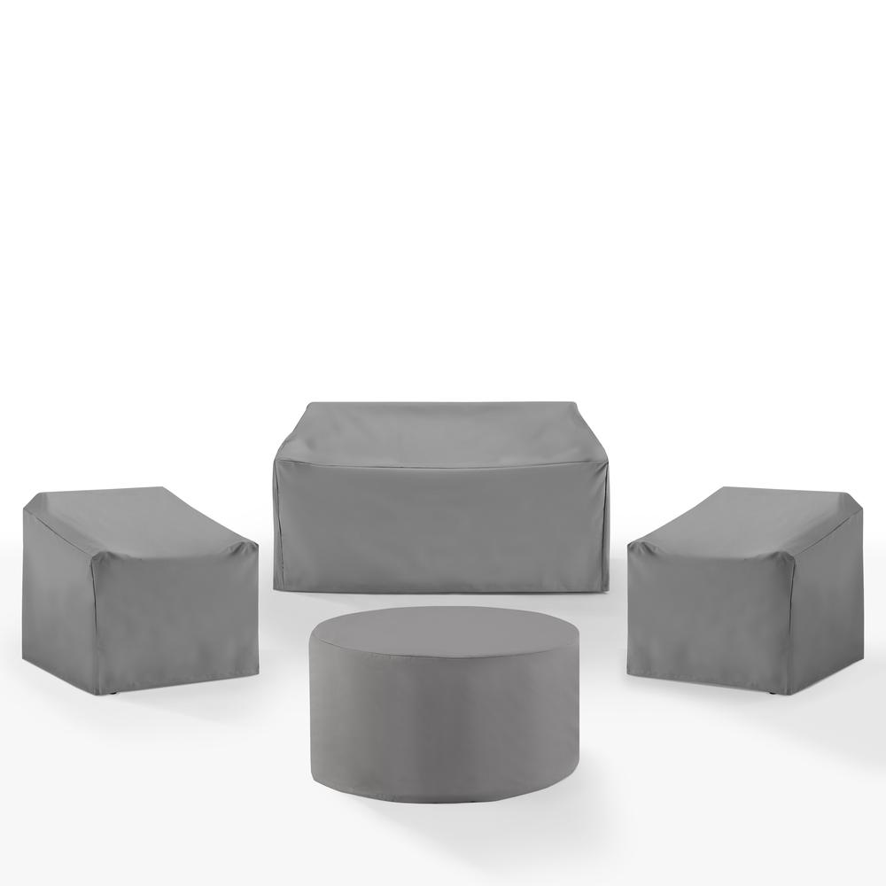 Alt View 3. Crosley Furniture - 4Pc Outdoor Furniture Cover Set - 2 Chairs - Gray.