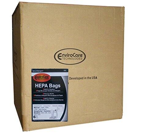 EnviroCare TECHNOLOGIES  
Arti-Alergent  
EnviroCore  
TECHNOLOGIES  
HEPA Bags  
Developed in the USA  
Petiche Riear sare meT  
1600 Simplicity Canister Model M  
524 5ie 6