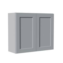 Boyel Living - Shaker Wall Cabinet with Double Door 36-in L x 12-in W x 30-in H for Kitchen Bathroom Laundry Garage - Gray