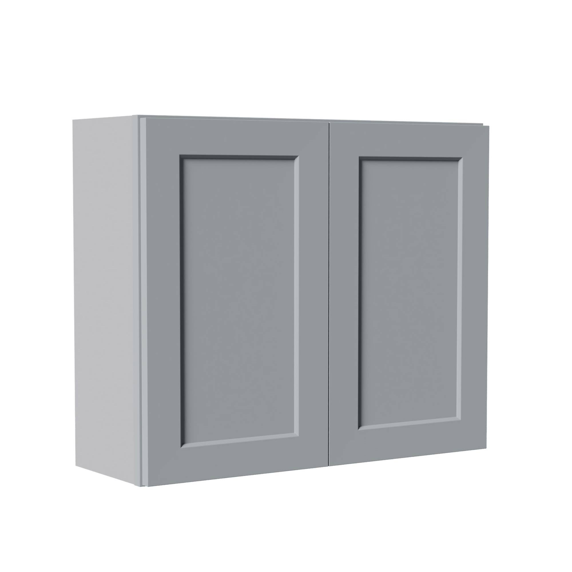 Front. Boyel Living - Gray Shaker Wall Cabinet with Double Door 36-in L x 12-in W x 30-in H for Kitchen Bathroom Laundry Garage - Gray.