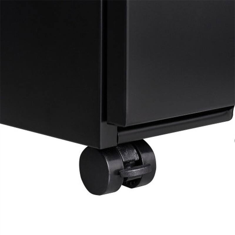 Alt View 4. HTUTWOO - 3-Drawer Mobile File Cabinet with Lock - Cold Rolled Steel Fully Assembled, 5 Wheels with Brakes, Fits Legal/A4 Files - Black.
