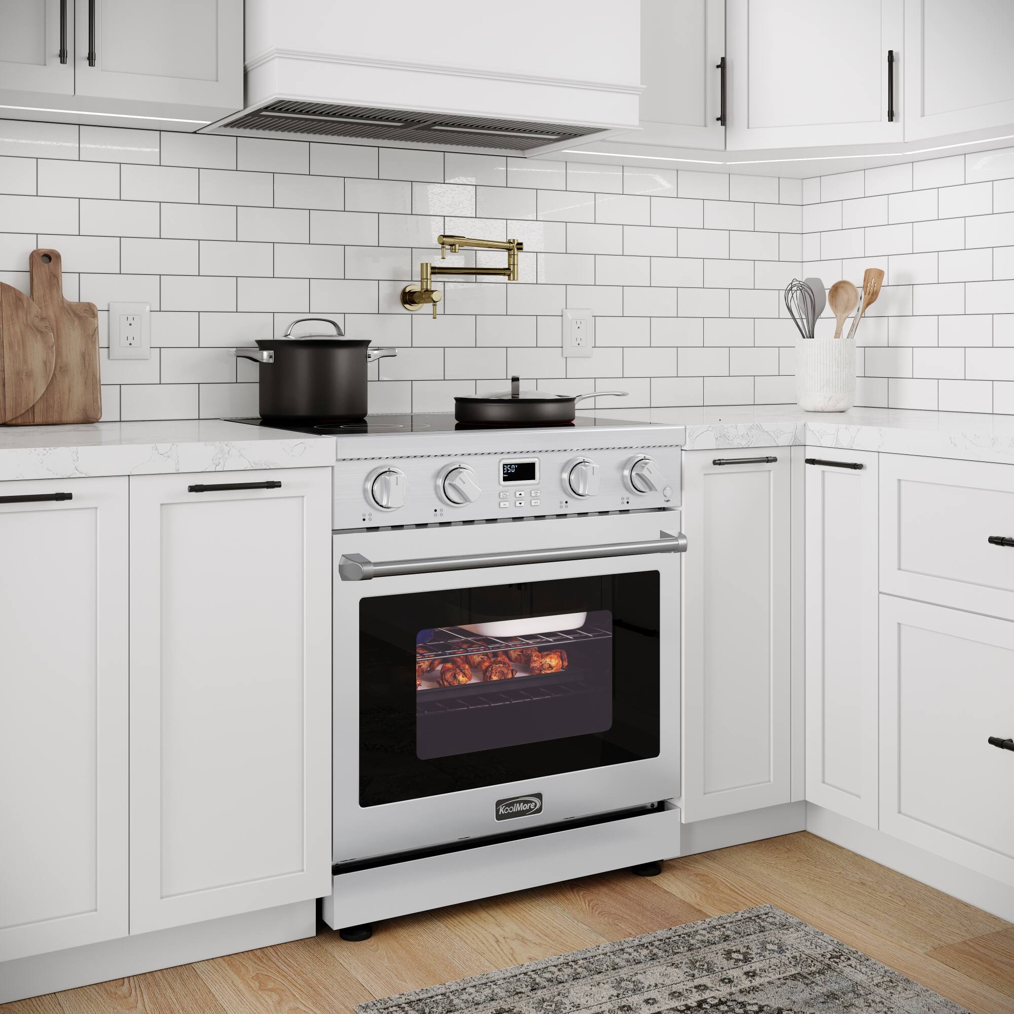 Alt View 1. Koolmore - 30 in. Professional Electric Range with 14900W of Power, 240V in Stainless-Steel (KM-EPR-30AP-SS) - Stainless-Steel.