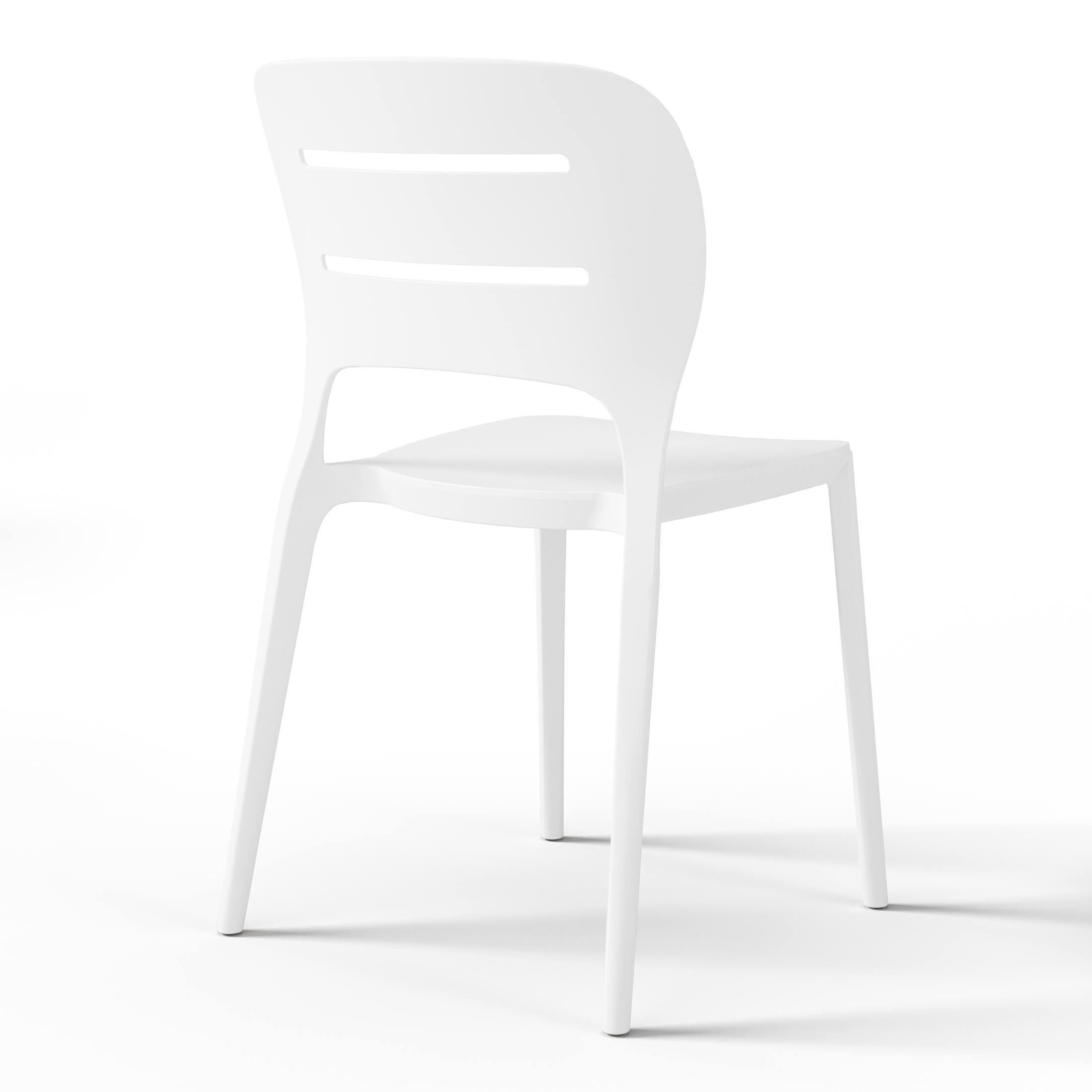 Alt View 2. WestinTrends - WestinTrends Playa Outdoor Modern Stackable Plastic Patio Dining Side Chairs (Set of 2) - White.