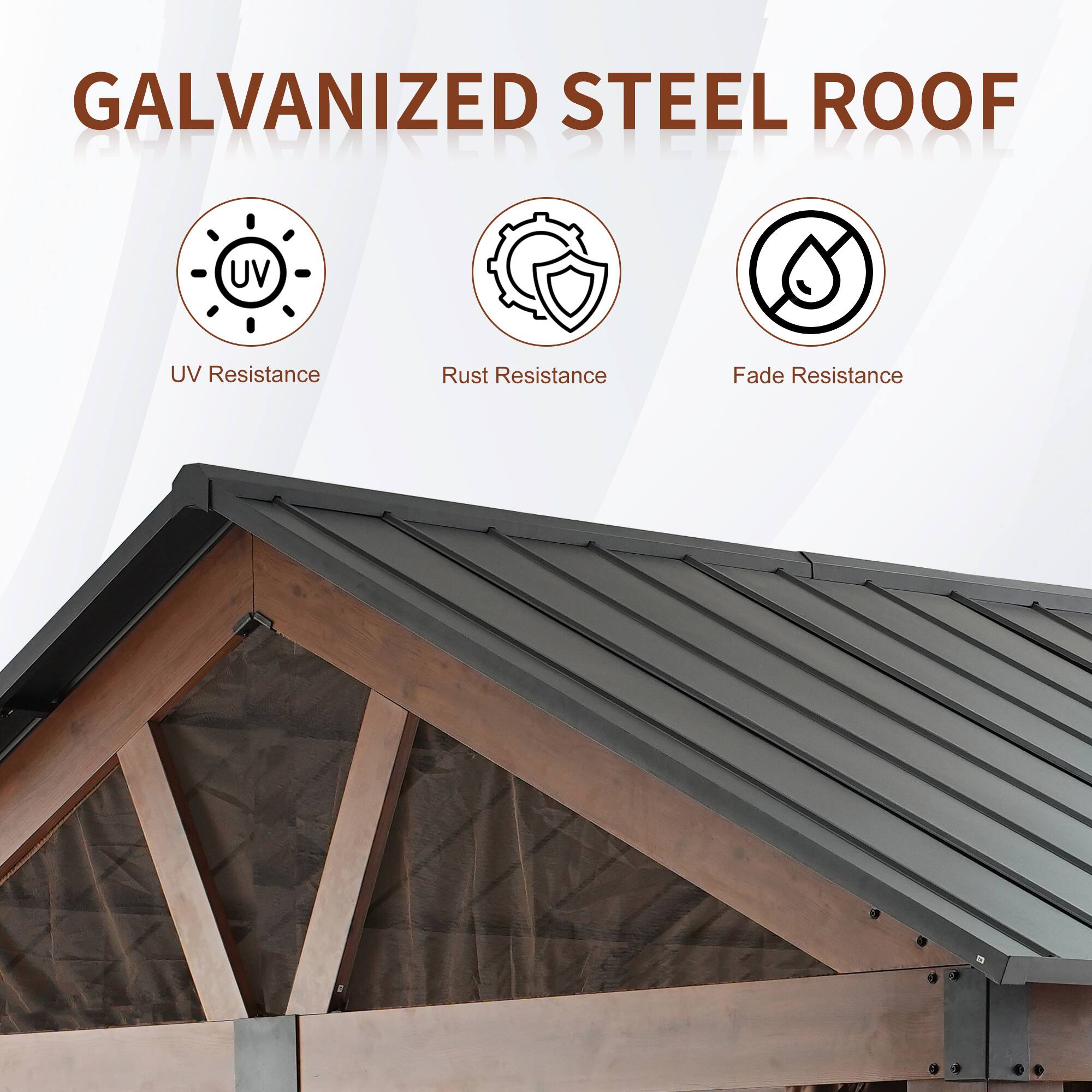 GALVANIZED STEEL ROOF

- UV Resistance
- Rust Resistance
- Fade Resistance