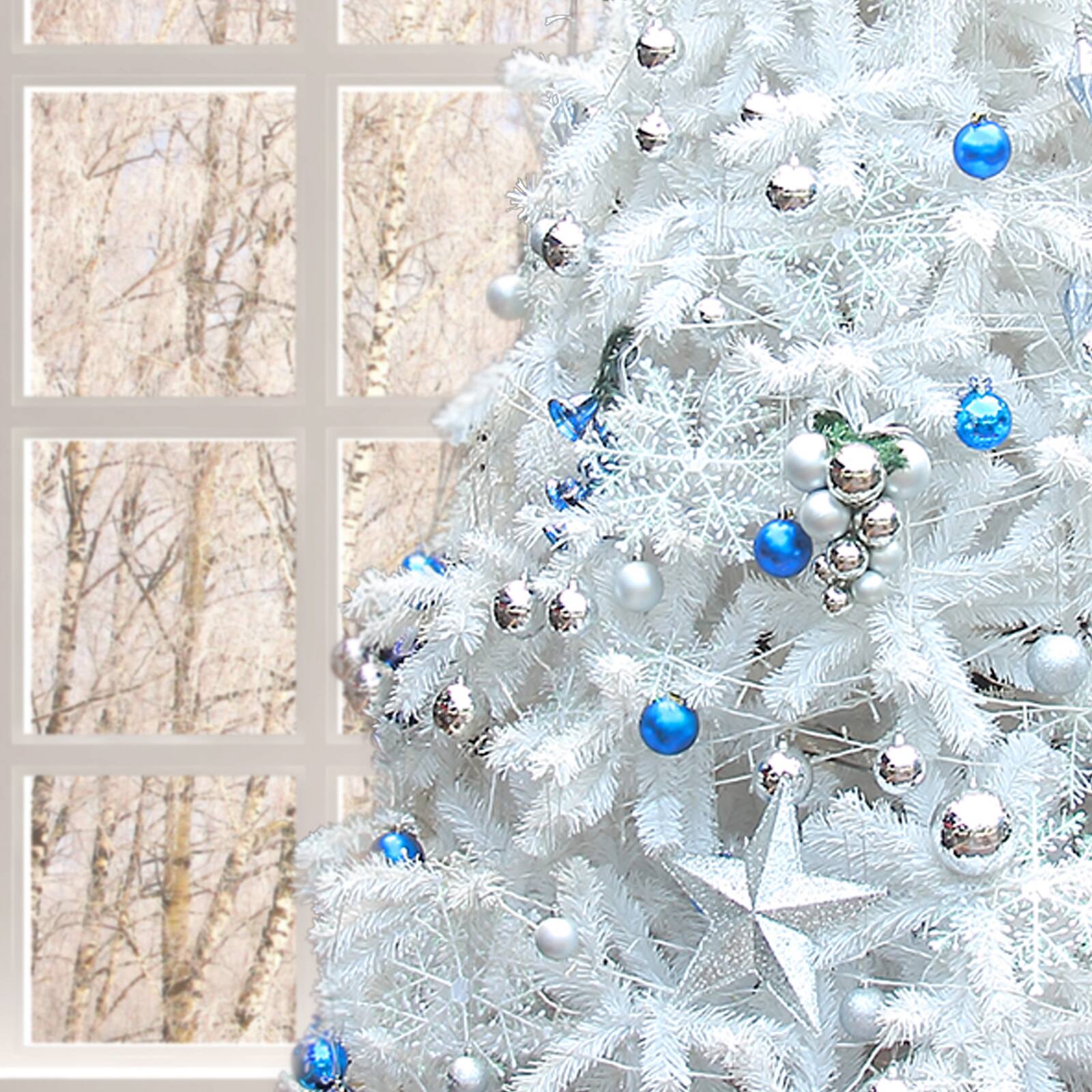Alt View 5. Winado - Artificial White Christmas Tree Xmas Holiday with Metal Stand 1349 TIPS for Holiday Decoration - White.