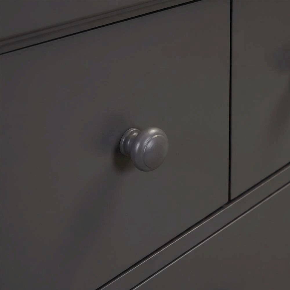 Back. Starlight Canyon Home - Dark Gray Nightstand with Melamine & Rubberwood Frame for Cozy Bedroom - Gray.