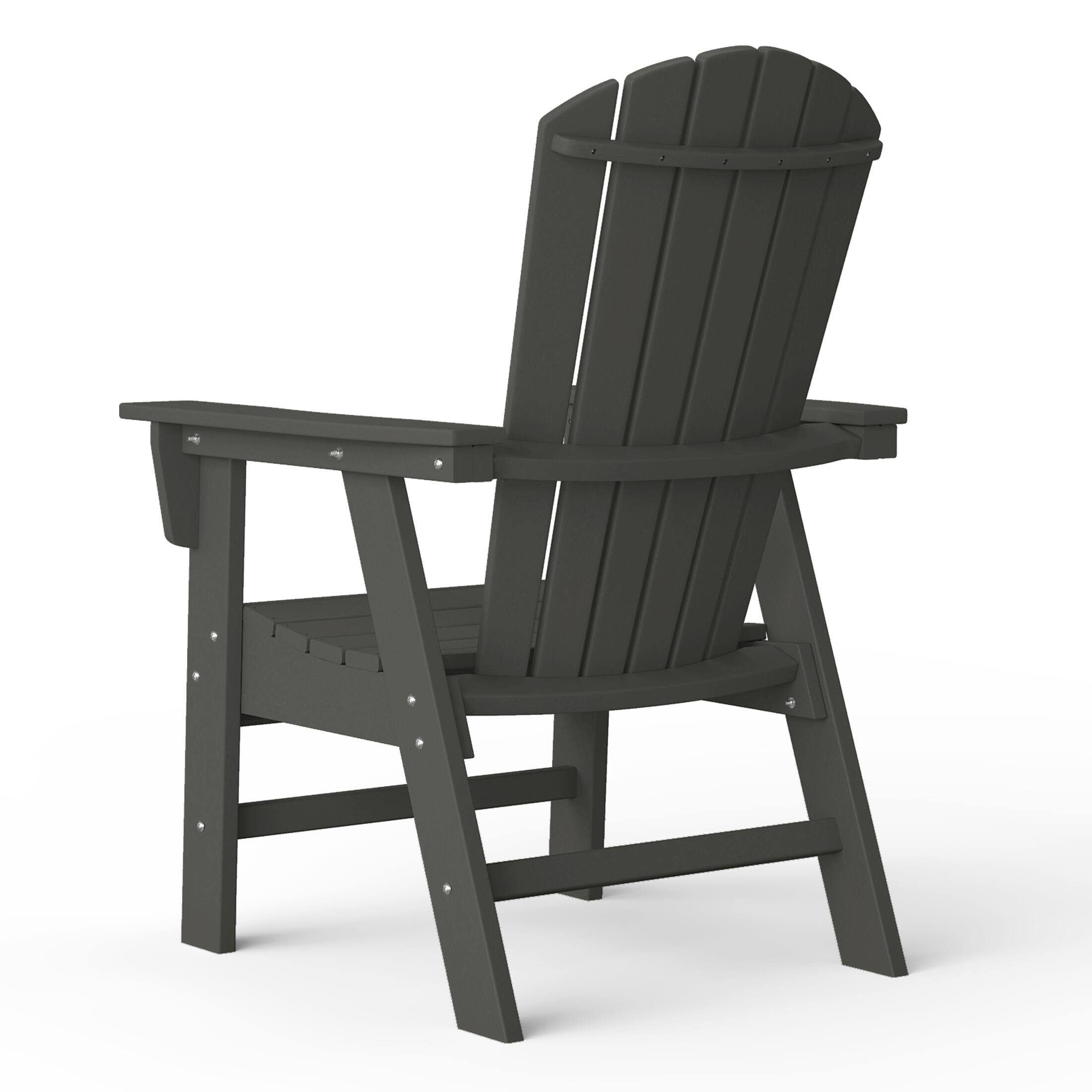 Alt View 2. WestinTrends - WestinTrends Dylan Outdoor Patio Shell-back Adirondack Dining Chair Weather Resistant - Gray.