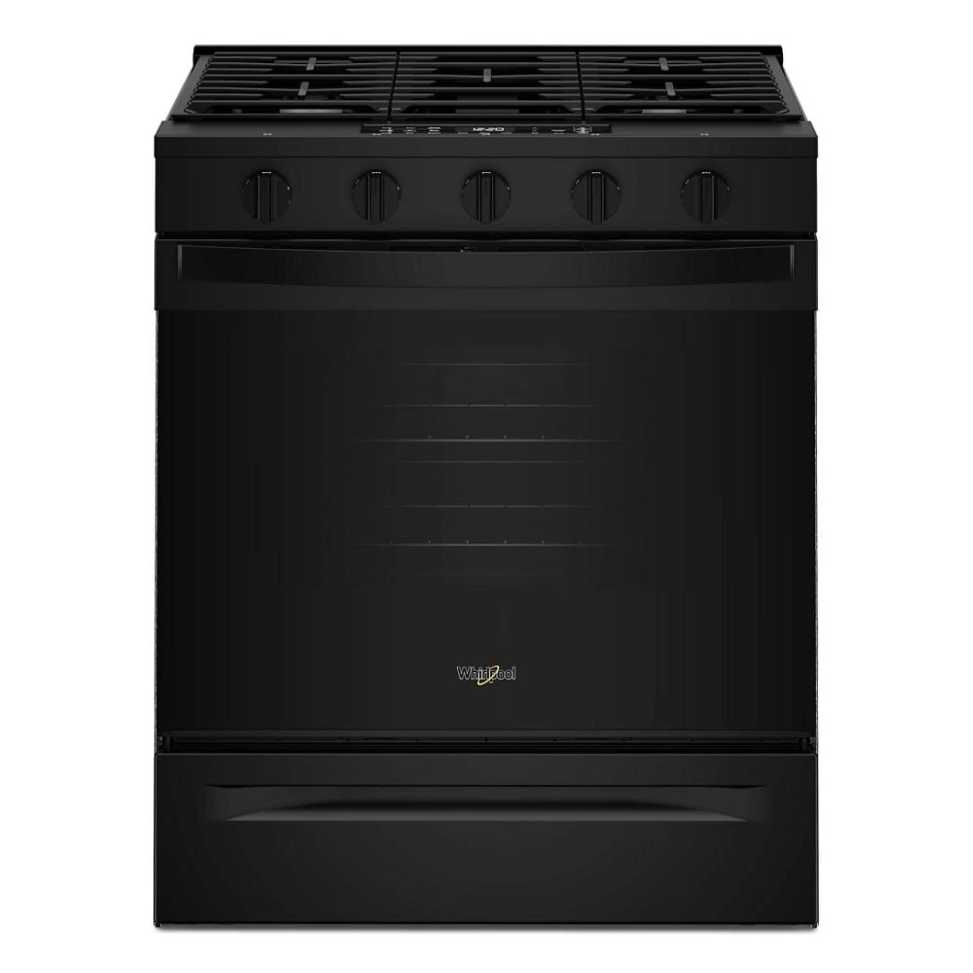 Whirlpool - 5.0 Slide-In Gas Range with Air Cooking Technology - Black - Front_Zoom