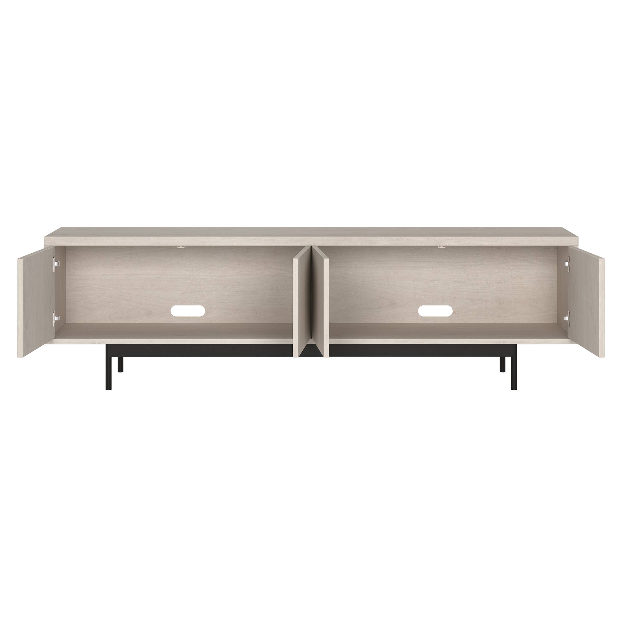 Alt View 1. Hudson&Canal - Abington Rectangular TV Stand for TV's up to 75" in Alder White - Alder White.