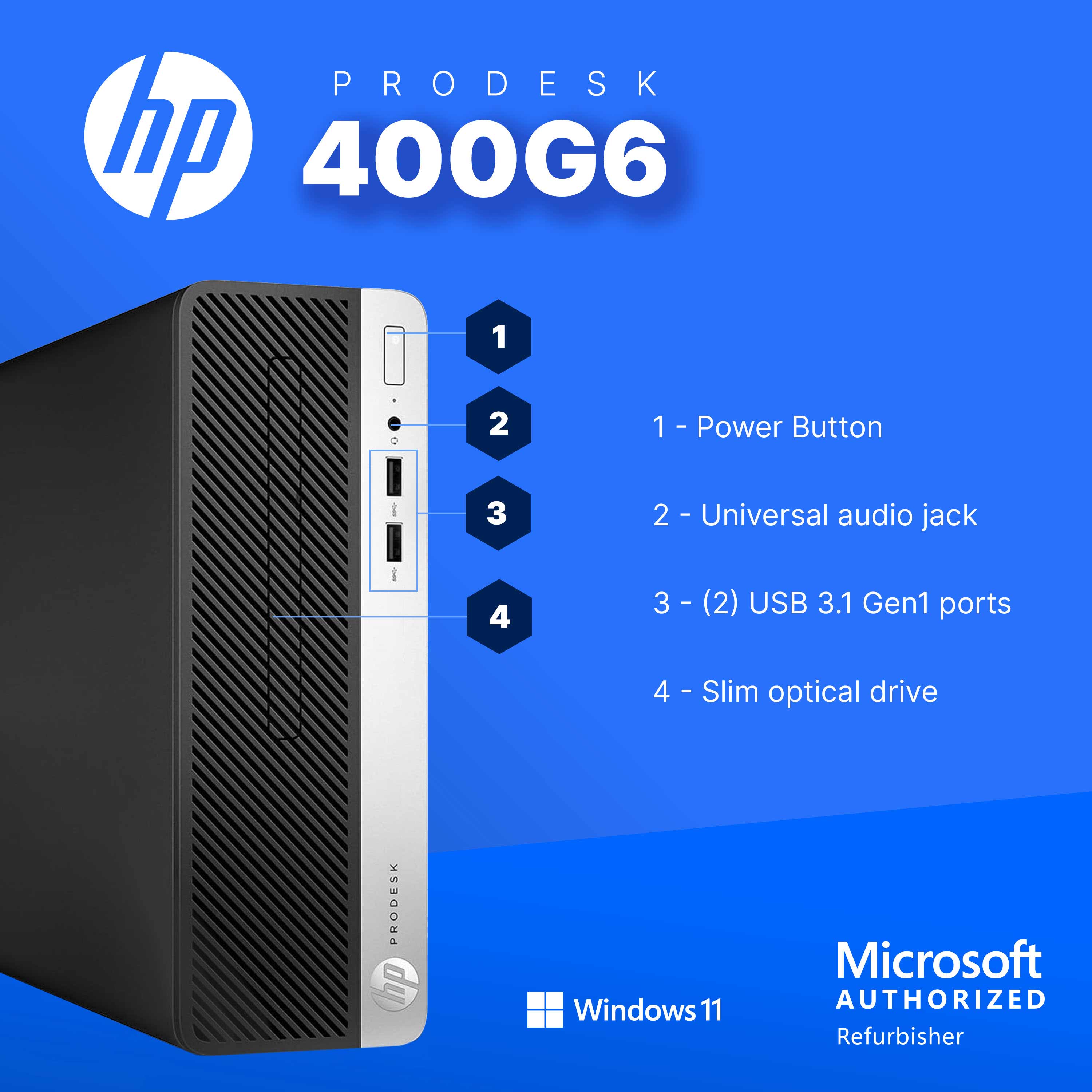 Dell Refurbished Excellent HP ProDesk 400G6 Desktop Computer Hexa
