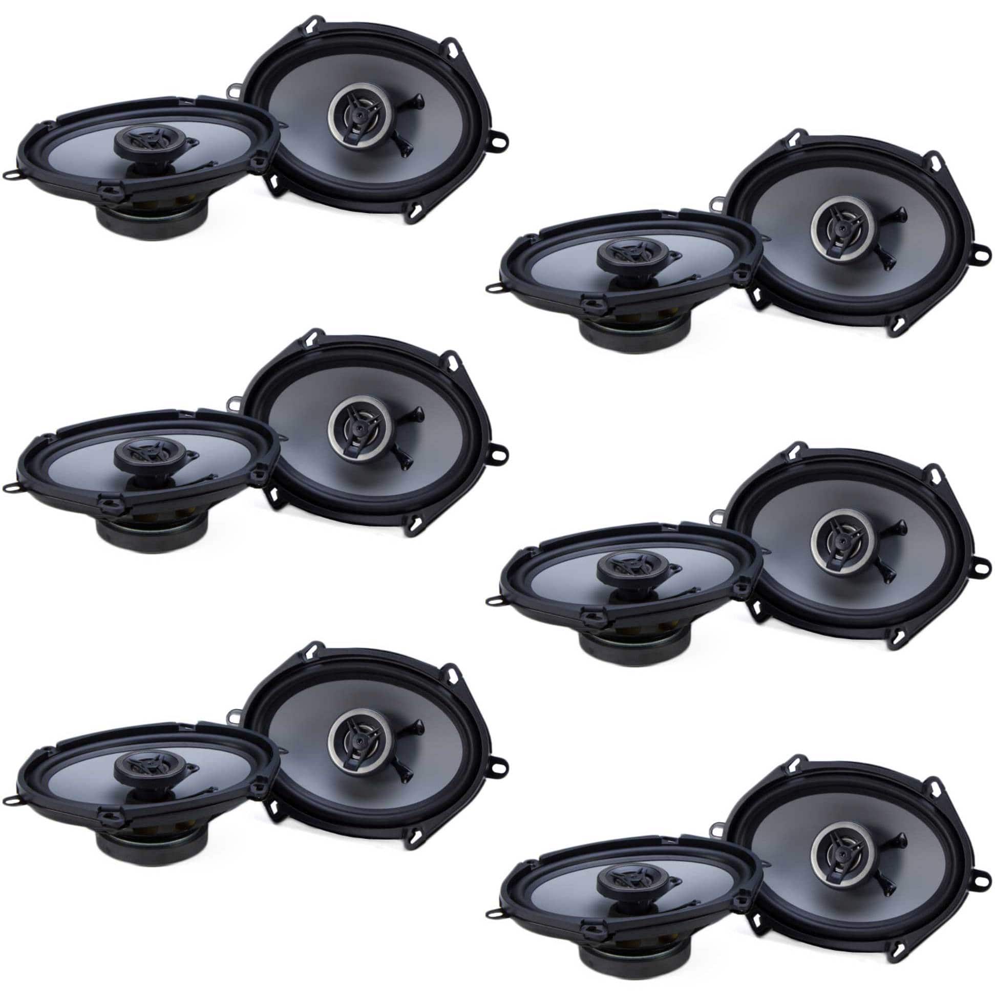 Crunch - 250W Full Range 2 Way Coaxial Car Audio 5x7 by 6x8" Speaker (12 Pack) - Black