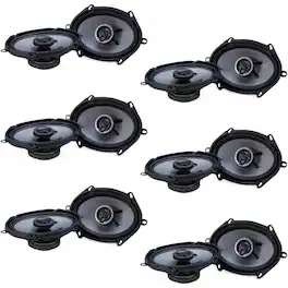 Crunch - 250W Full Range 2 Way Coaxial Car Audio 5x7 by 6x8" Speaker (12 Pack) - Black