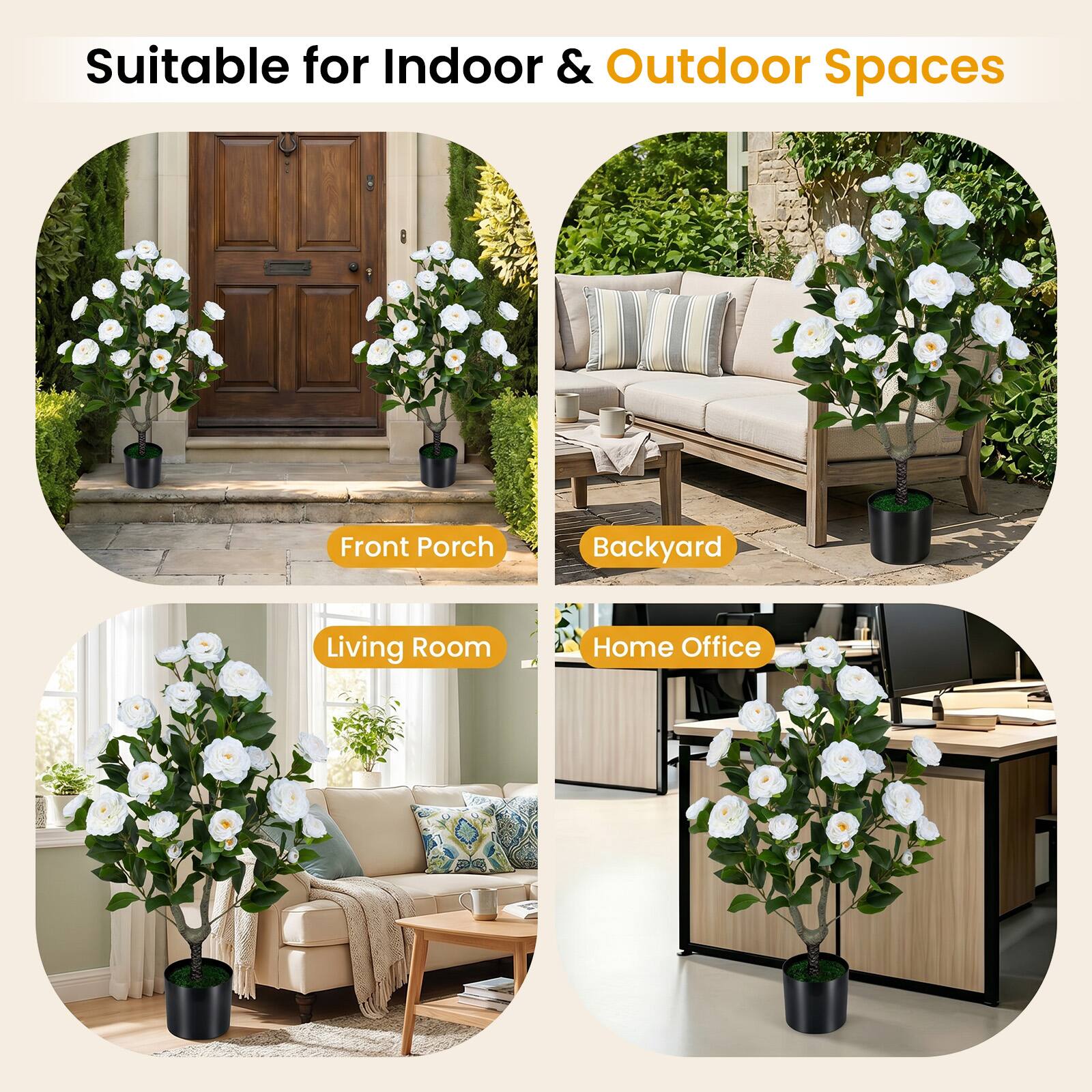 Suitable for Indoor & Outdoor Spaces

Front Porch  
Backyard  
Living Room  
Home Office