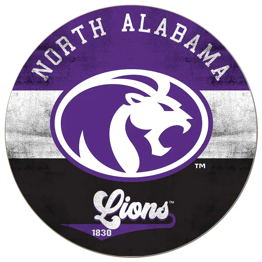 Jardine North Alabama Lions 20 X 20 Retro Logo Circle Sign Purple jardine-north-alabama-lions-20-x-20-retro-logo-circle-sign-purple