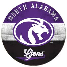 Jardine - North Alabama Lions 20'' x 20'' Retro Logo Circle Sign - Purple