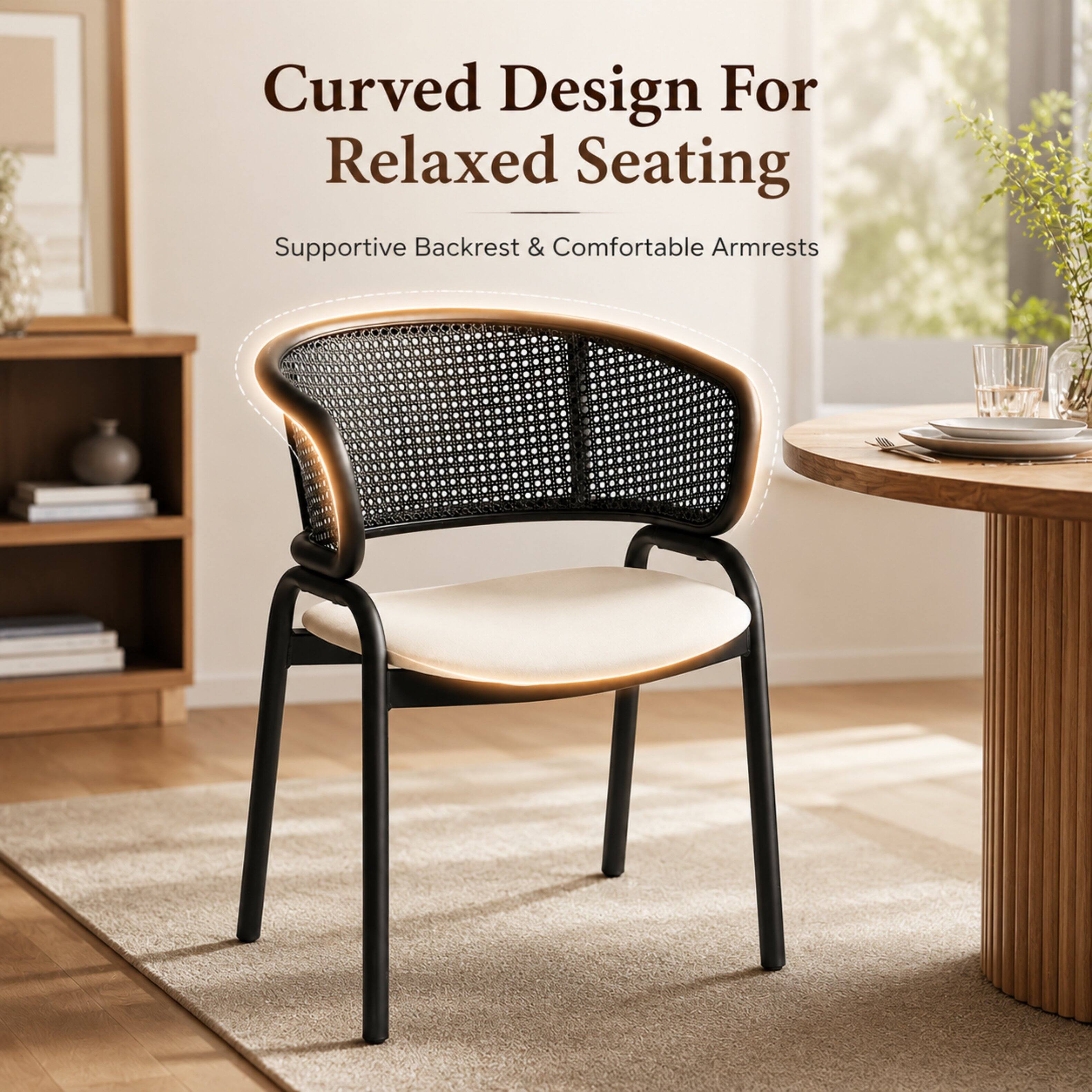 Curved Design For Relaxed Seating  
Supportive Backrest & Comfortable Armrests