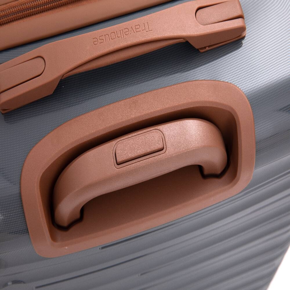Alt View 7. Ropilly - Ropilly 5 Piece Luggage Set Polypropylene Hardshell Suitcase with TSA Lock and Spinner Wheels Dark Grey - Dark Grey.