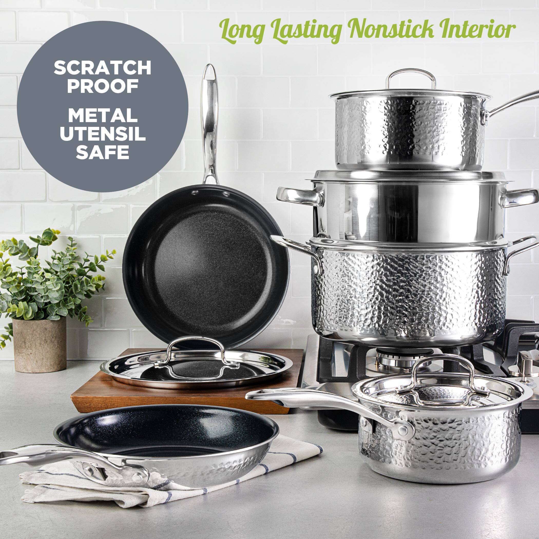 SCRATCH PROOF METAL UTENSIL SAFE
Long Lasting Nonstick Interior