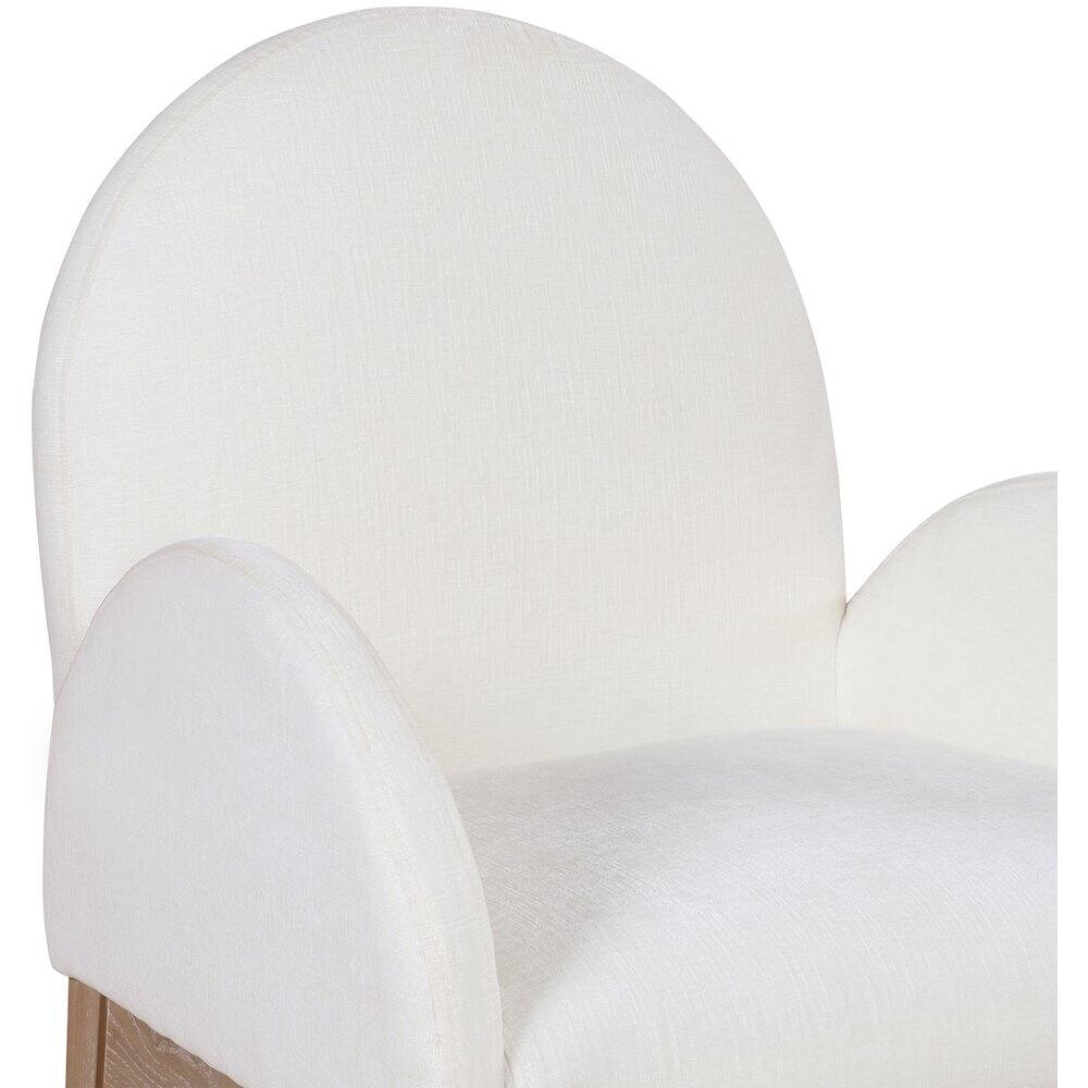 Alt View 3. Meridian Furniture - Waldorf Cream Chenille Fabric Dining Chair - Beige.