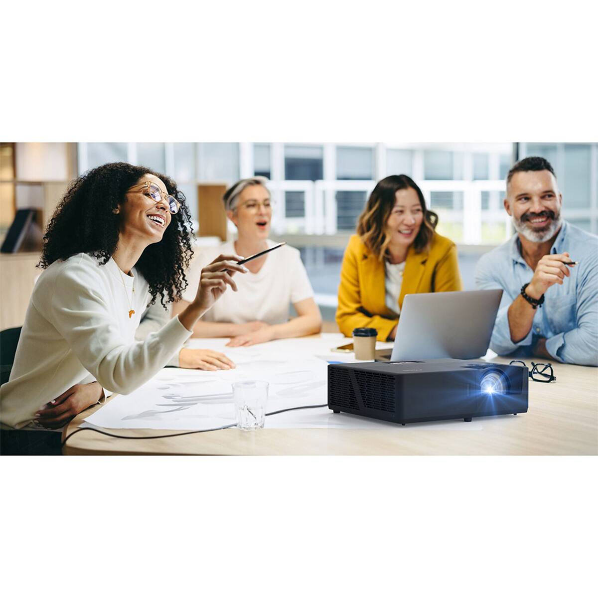 Alt View 5. Optoma - Optoma ZU607TST WUXGA High Brightness Short-Throw Laser DLP Projector - Black.