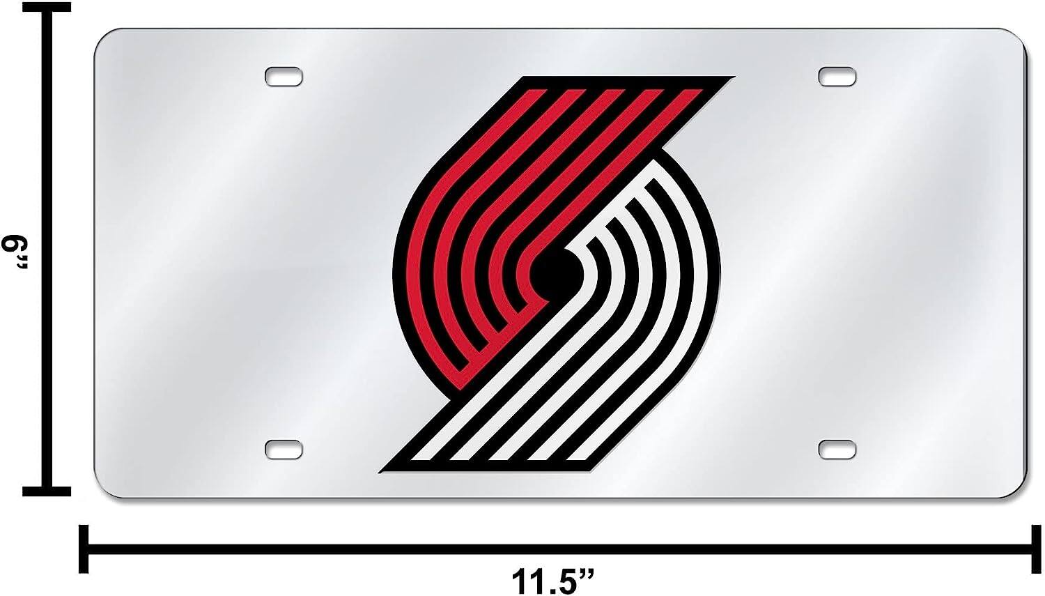 Alt View 3. Rico Industries - Portland Trail Blazers NBA Mirrored Laser Cut License Plate Laser Tag - Multi.