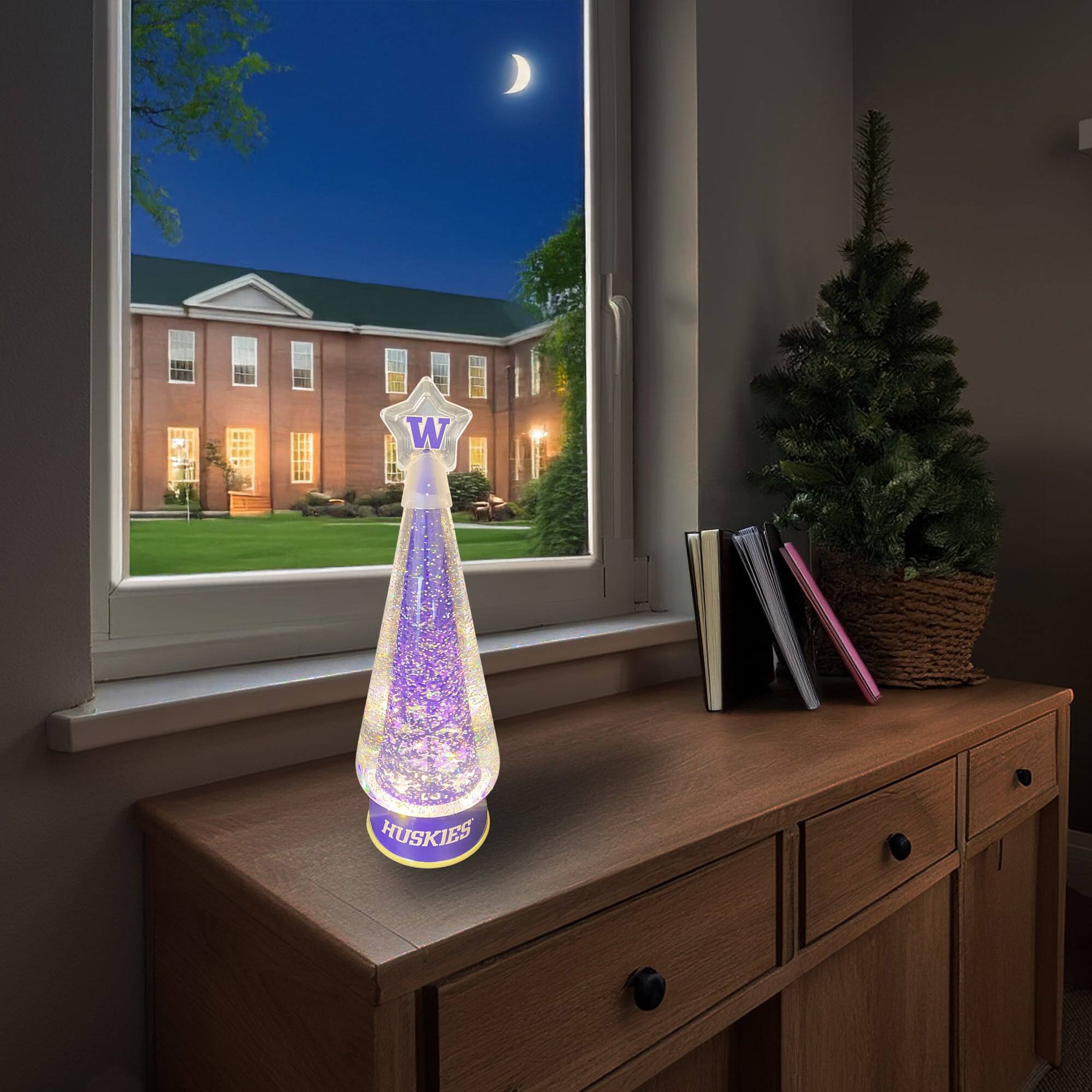 Alt View 2. Santa's Workshop - Washington Huskies 12" Tree Globe - Purple.