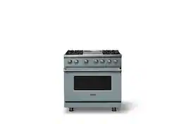 Viking - 36"W. 4 Burner Pro 5 Series 5.6 Cu. Ft. Freestanding Sealed LP Dual Fuel Convection Range/Griddle - November Sky - November Sky