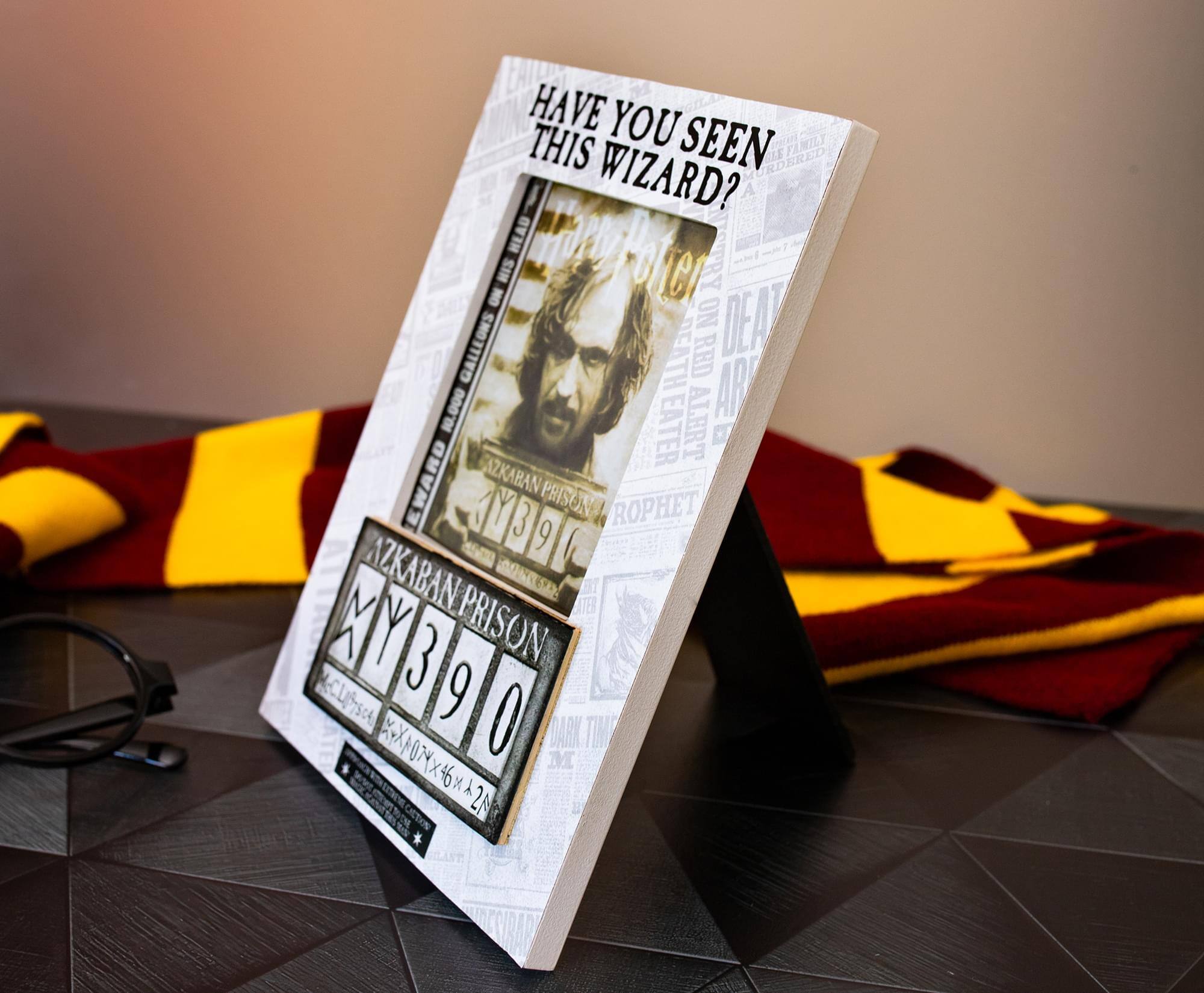 HAVE YOU SEEN THIS WIZARD?  
HEAD TROTTER NO SINCE DEATH EATER ALERT  
EDWARD AZKABAN PRISON  
10,000 GALLEONS  
DEATH EATER  
AZKABAN PRISON  
MY390  
DARK TIMES