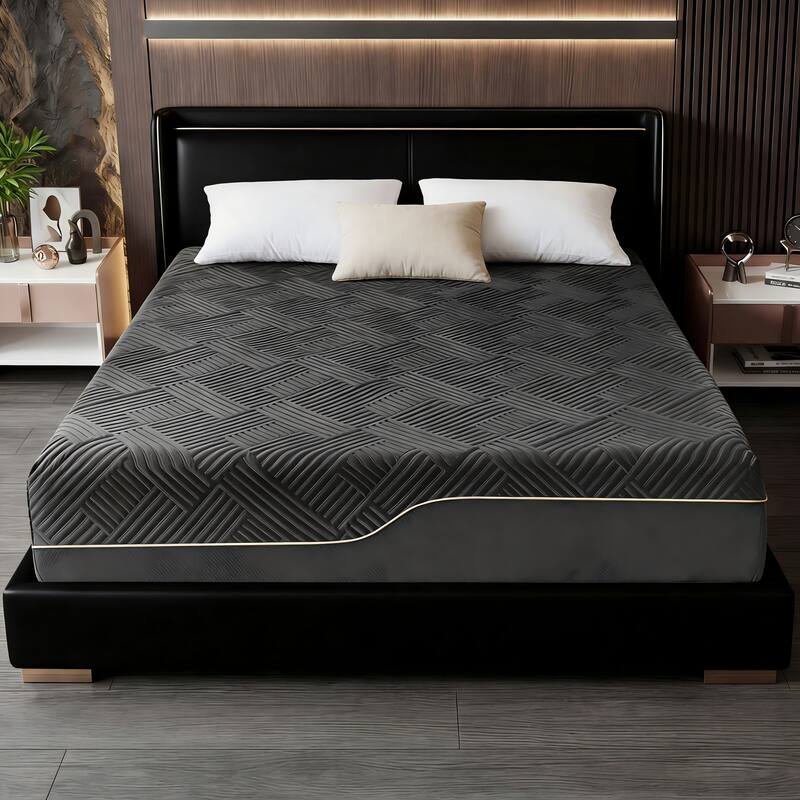 Angle. Dyonery - Dyonery Extra Firm mattress,  detachable fiber cover, relieves pressure, high-density foam mattress,14-in King - Grey.